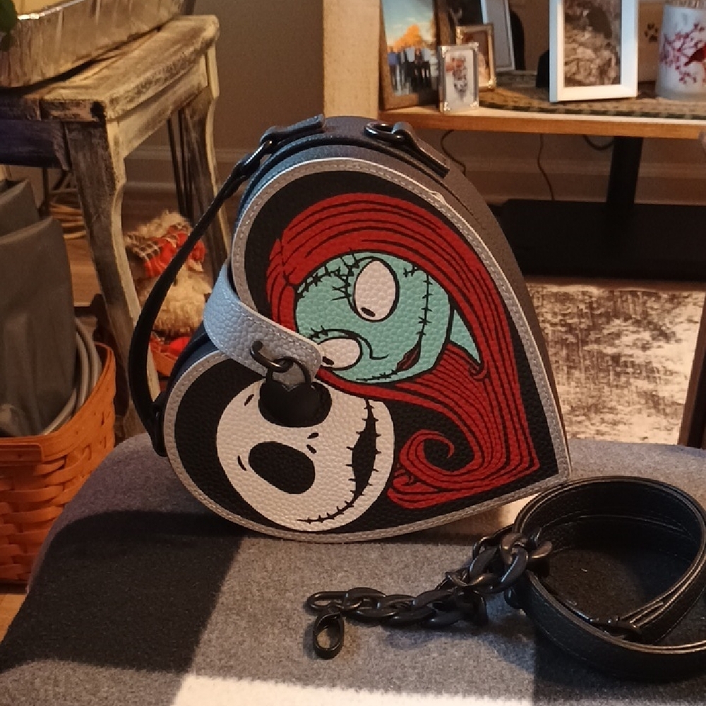 Disney Black Nightmare Before Christmas Heart Crossbody
